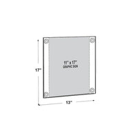 Azar Displays – Porte-affiche en acrylique de 17 x 11 po avec ventouses, transparent, 2/paquet (106608)-Porte-affiche en acrylique avec encart double-face et bordure de 1 po sur les côtés