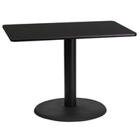 Flash Furniture – Table en stratifié noir de 24 x 42 po avec base circulaire de 24 po (XUBK2442TR24)-Table d'hospitalité