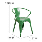 Flash Furniture – Chaise en métal avec accoudoirs pour l’intérieur et l’extérieur, vert, 4/boîte (CH31270GN)-Structure en acier galvanisé