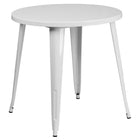 Table ronde de 30 po en métal avec 4 chaises de bistro, intérieur/extérieur, blanc [CH-51090TH-4-18CAFE-WH-GG]-Revêtement thermolaqué blanc
