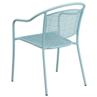 Chaise de patio en acier avec accoudoirs et dossier rond, intérieur/extérieur, bleu ciel (CO-3-SKY-GG)-4