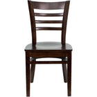 Flash Furniture HERCULES Series Ladder Back Walnut Wood Restaurant Chair - 2 Pack-Set of 2 Wood Dining Chairs