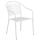 Table de jardin carrée de 35,5 po en acier blanc avec 2 chaises à dossier rond, intérieur/extérieur [CO-35SQ-03CHR2-WH-GG]-4