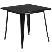 Flash Furniture – Table carrée en métal de 31,5 po pour intérieur/extérieur, noir (ET-CT002-1-BK-GG)-Table de café en métal