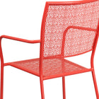 Chaise de patio en acier avec accoudoirs et dossier carré, intérieur/extérieur, corail (CO-2-RED-GG)-6