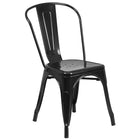 30'' Round Black Metal Indoor-Outdoor Table Set with 4 Cafe Chairs [CH-51090TH-4-18CAFE-BK-GG]-4