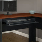 Bush Furniture Fairview 60W L Shaped Desk with Hutch, Storage Cabinets and 5 Shelf Bookcase, Antique Black (FV013AB)-Laminate Over Composite Wood