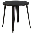 Ensemble avec table ronde en métal noir antique et or et 2 sièges à bras, intérieur/extérieur, 30 po (CH-51090TH-2-18ARM-BQ-GG)-Métal