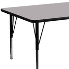 Flash Furniture – Table d’activités rectangulaire, 30 x 72 (po), surface en stratifié, pattes préscolaires ajustables, gris-Forme : Rectangulaire