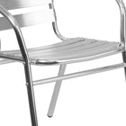 Flash Furniture Commercial Aluminum Indoor-Outdoor Restaurant Stack Chair with Triple Slat Back & Arms-Cross Braces provide extra stability