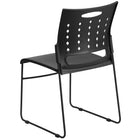 Flash Furniture – Chaise traîneau série HERCULES empilable avec ouverture d’aération, capacité de 881 lb, noir (RUT2BK)-Siège et dossier en plastique noir