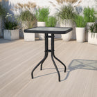 Table carrée en verre trempé et en métal, 23,5 po (TLH-073A-1-GG)-Taille du plateau: carré de 23,5 po