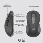 Logitech Signature M650 L Left Wireless Mouse - Graphite-Upgrade your comfort: This work mouse provides long hours of comfort thanks to a contoured shape, soft thumb area, and rubber side grips that keep your hand snug and in place