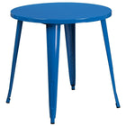 Table ronde de 30 po en métal avec 4 chaises à café, intérieur/extérieur, bleu (CH-51090TH-4-18CAFE-BL-GG)-Finition poudrée bleue