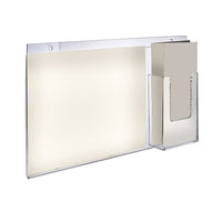 Azar Displays Acrylic Wall Mount Sign Holder with Brochure Holder, 16"W x 8.5"H, 2 Pack (252052-2 PACK)-This sign holder can be displayed on pegboard, slatwall and gridwall wall systems & displays
