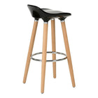 FurnitureR - en bois de h tre avec repose-pieds en chrome, JASIMINE noir, Set de 2-14.6"W*15.5"D*28.7"H