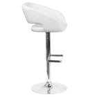Flash Furniture - Tabouret de bar contemporain à hauteur ajustable en vinyle blanc avec base chromée (CH-122070-WH-GG)-Rembourrage en vinyle blanc