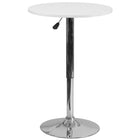 Flash Furniture – Table ronde en bois blanc de 23,75 po, hauteur ajustable de 26,25 à 35,75 po (CH2)-Table cocktail