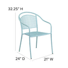 Chaise de patio en acier avec accoudoirs et dossier rond, intérieur/extérieur, bleu ciel (CO-3-SKY-GG)-8