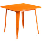 Flash Furniture – Table carrée en métal de 31,5 po pour intérieur/extérieur, orange (ET-CT002-1-OR-GG)-Table de café en métal