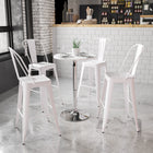 Flash Furniture – Table ronde en bois blanc de 23,75 po, hauteur ajustable de 26,25 à 35,75 po (CH2)-Dessus en bois blanc