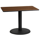 Flash Furniture – Table en stratifié noyer de 24 x 42 po avec base circulaire noire de 24 po (XUWA2442TR24)-Table d'hospitalité