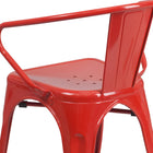 Flash Furniture – Chaise en métal avec accoudoirs pour l’intérieur et l’extérieur, rouge (CH31270RED)-Trous de drainage dans le siège