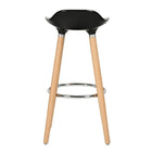 FurnitureR Beech Wood with Chrome Footrest, Jasmine White, Set of 2-Plastic Back , Metal Legs